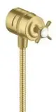AXOR-HG-AXOR-Montreux-Wandanschluss-Stop-mit-Rueckflussverhinderer-Absperrventil-und-Kreuzgriff-Brushed-Brass-16882950 gallery number 1